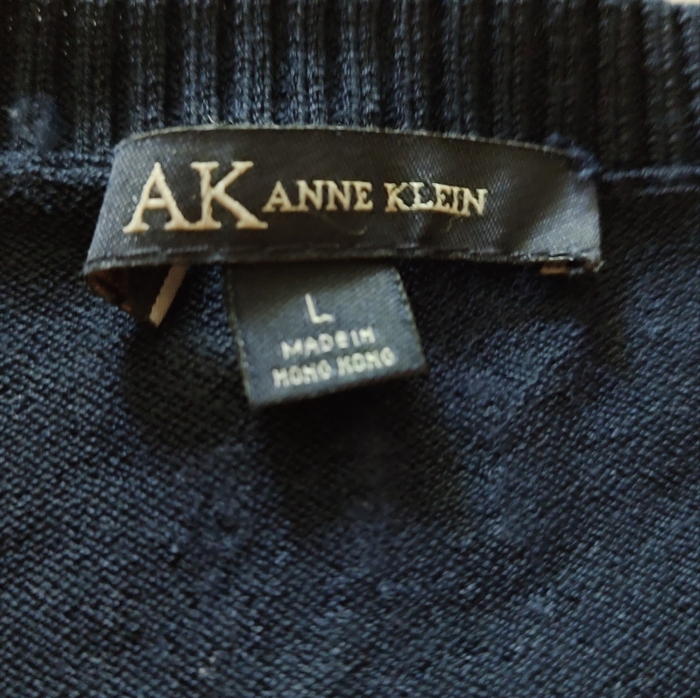 Anne Klein deep navy blue top L - Picture 8 of 9